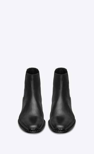 SAINT LAURENT Boots Man montaigne boot in black studded moroder leather b_V4